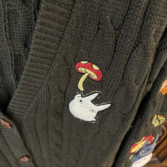 Hot Topic Studio Ghibli My Neighbor Totoro Anime Green Cardigan Sweater Medium. - Picture 7 of 11